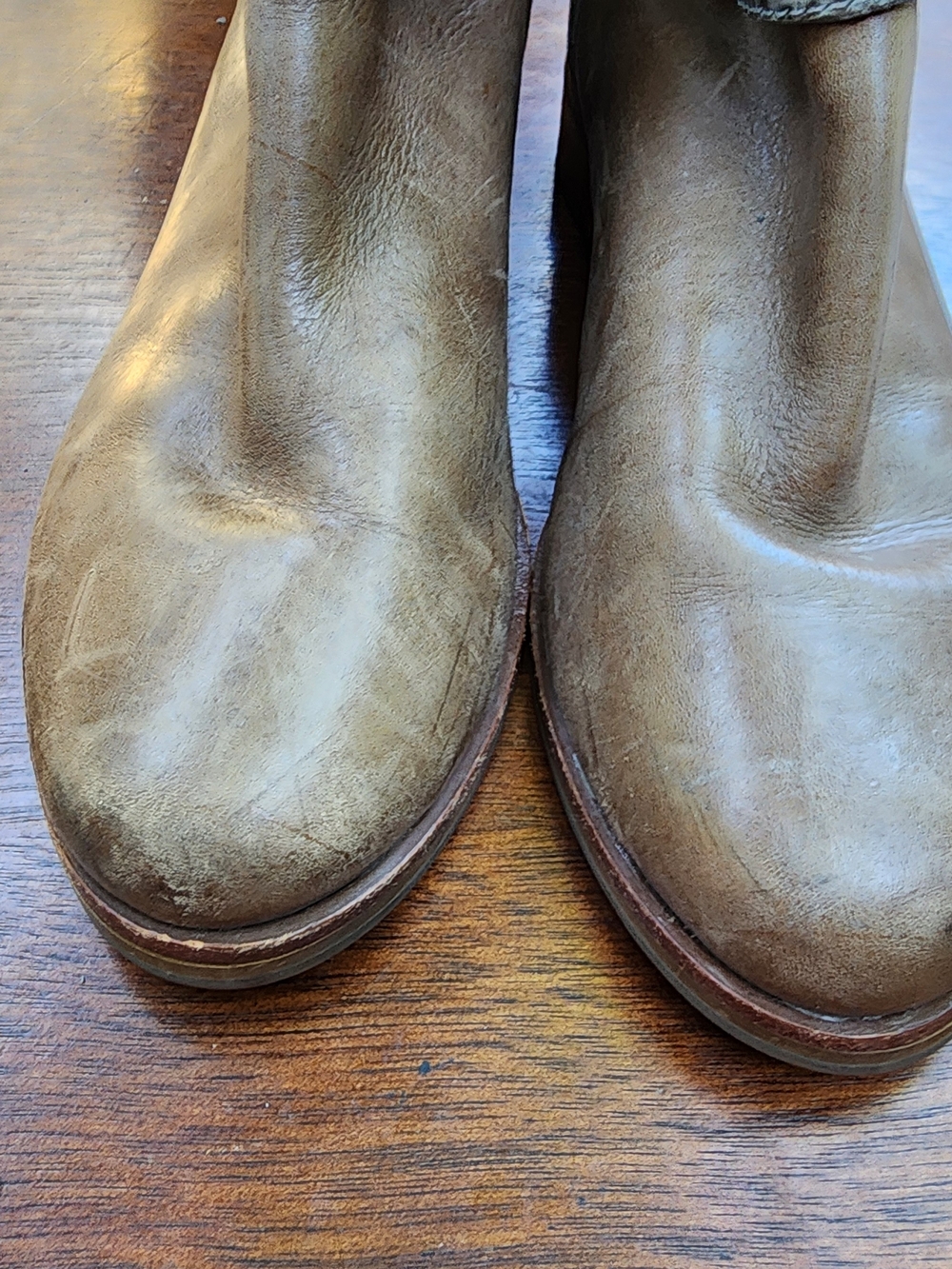 Cole Haan Air Tennley Leather Buckle Riding Boots Two Tone Croc Accent 7.5 - Picture 5 of 10